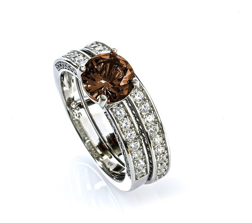 Doble Anillo De Compromiso Corte Redondo Zultanita