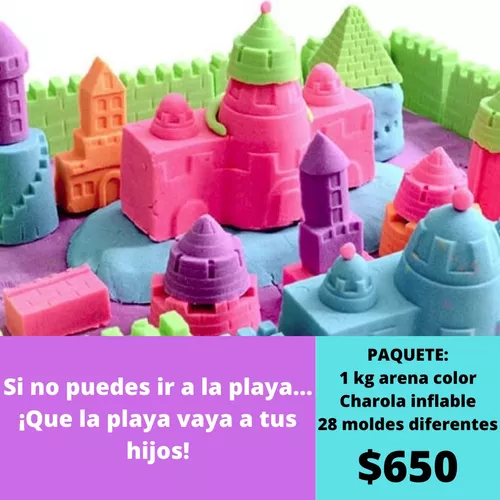 Paquete De Arena Mágica De Colores (1 Kg) + Moldes Gratis