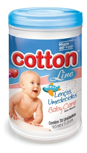 Lenços Umedecidos Cotton Line Boy 12 Potes Com 70 Unid