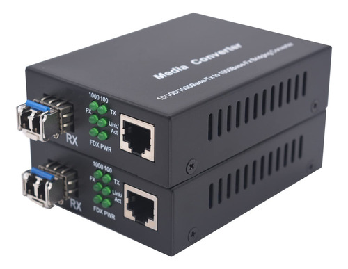 Convertidor De Medios De Fibra Multi-modo Lc Gigabit -