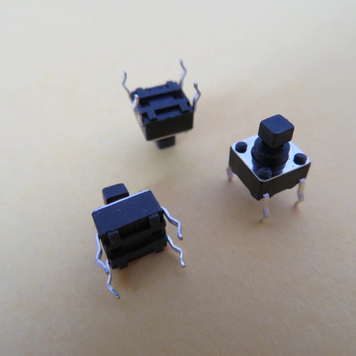 Imagen 2 de 3 de X20 Pulsador Boton Dip Tactil Switch 6x6x7.3mm Cuadrado Hobb