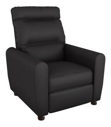 Sofa Recliner Negro Simil Cuero Sensacion