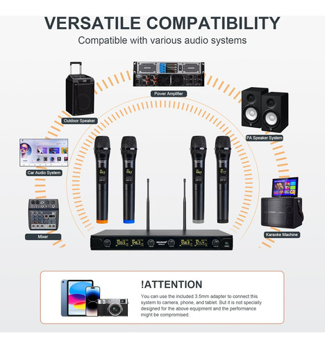 Sistema De Microfono Inalambrico Uhf, Microfono Inalambrico