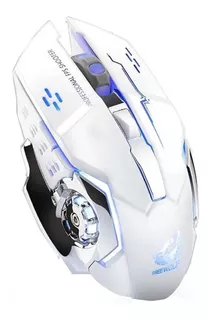 Mouse gamer de juego inalámbrico recargable Free Wolf X8 white