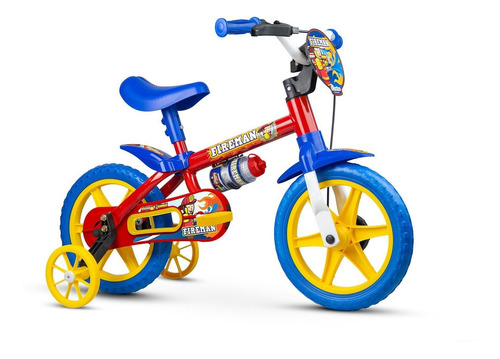 Bicicleta Infantil Aro 12 Azul/vermelha Fireman - Nathor