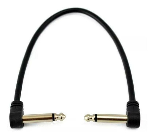 Cabo Pedal De Guitarra Plug P10 Mono 90º Santo Angelo 15 Cm Cor Preto