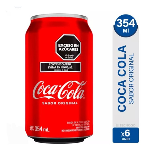 Lata De Coca Original X 354ml X 6 Unidades