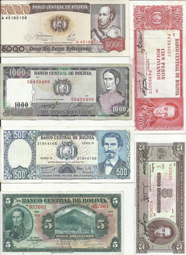 Bolivia Lote De Billetes