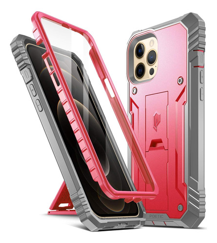 Funda Poetic Para iPhone 12 Pro Max + Protector Rosa