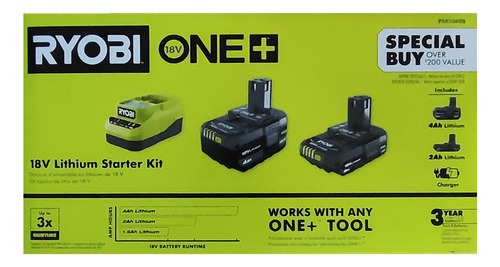 Dos Baterias Y Cargador Ryobi, 18v, 2 Y 4 Amperes (Usado)