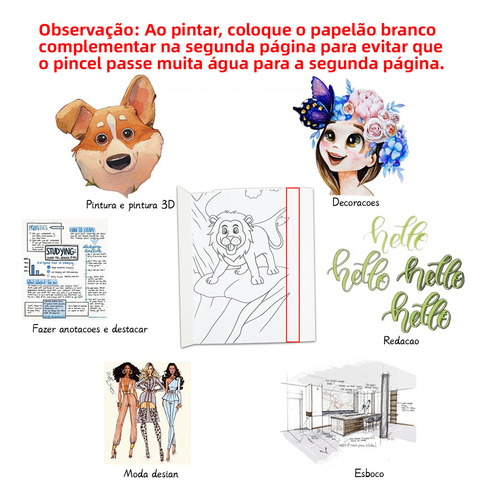 Canetas Marca-texto De 80peças Ponta Dupla E Livros Desenho