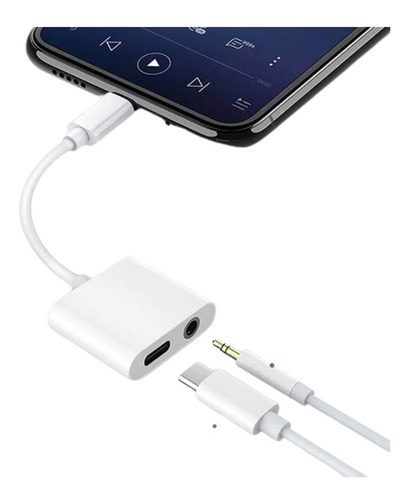 Imagen 1 de 10 de Adaptador Usb Tipo C A Puerto De Carga Tipo C Y Audio 3.5mm