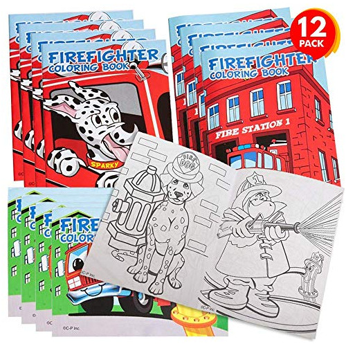 Libros Colorear De Bombero, Paquete De 12-8 Folletos De...