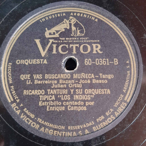 Pasta Ricardo Tanturi Orq Los Indios E Campos Victor C369