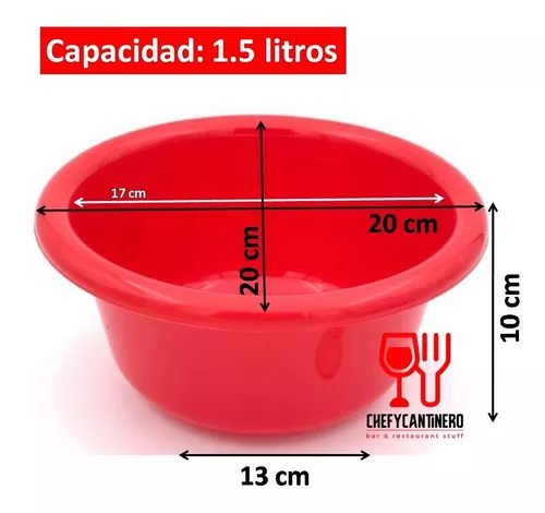 Palangana de Polipropileno Bandeja Redonda de 20 cm/1.5 lts Caja c