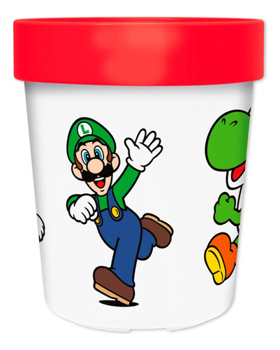 Vaso Plástico Mario Bros Para Microondas 260 Ml