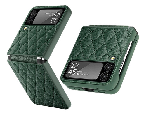 Funda Para Teléfono Black Diamond Leather Galaxy Z Flip 3 5g