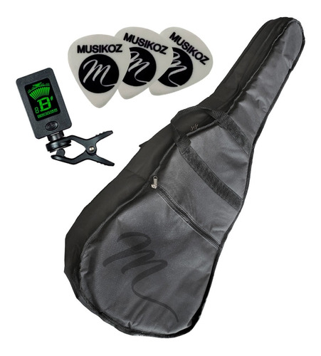 Funda Guitarra Acolchada Mochila Criolla + Afinador Y Puas