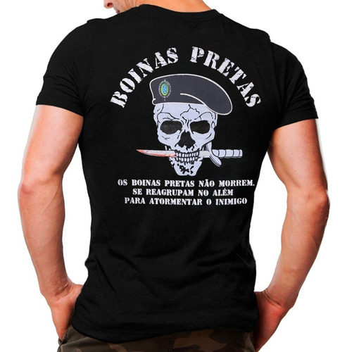 Camiseta Militar Estampada Boinas Pretas | Preta - Atack