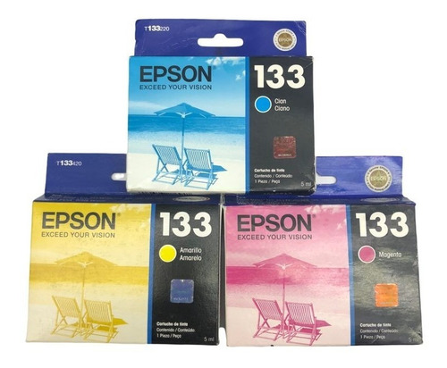 Pack Kit 3 Cartuchos Epson 133 M Y C Nuevos Facturados