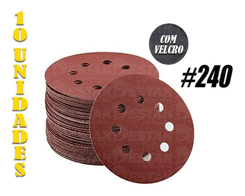 Imagem 3 de 9 de Base De Lixa Disco C/ Velcro 125 + Lixas 40g E 100g