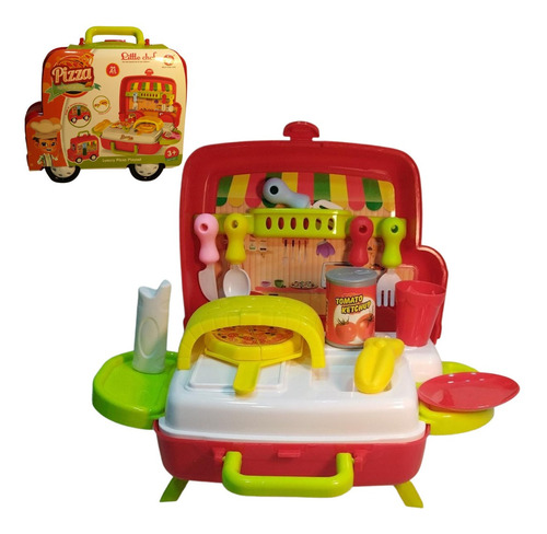 Kit Cocina Niños Bus Pizza   Lonchera Juguete