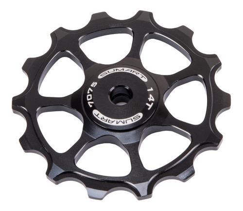 Ruedita Pata De Cambio 14t Sumart Ceramica Narrowide Al-7075 Color Negro Largo De La Caja Largo