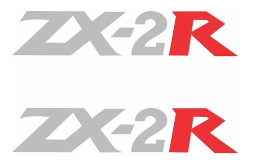 Par Adesivo Emblema Compatível Kawasaki Zx-2r Prata/vermelho Cor KAWASAKI ZX-2R PRATA E VERMELHO