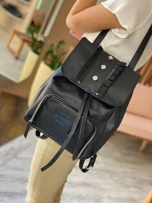 Mochila Cartera Cuero Tipo Prune Juanita Besha Jackie Xl Env o