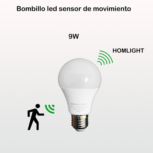Bombillo Led Sensor Movimiento 9w Homelight