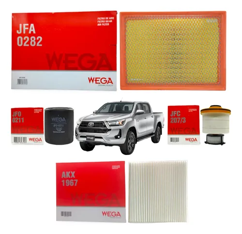 Kit 4 Filtros Wega Hilux 2017 2018 2019 2020 2021 2022 2023