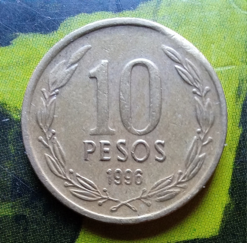 Moneda 10 Pesos Chile 1996 - Error Clipet