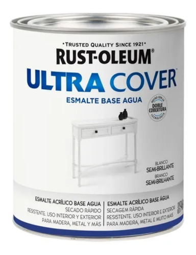 Pintura Multiuso Al Agua Semi Brillante Ultra Cover 946 Ml Color Blanco