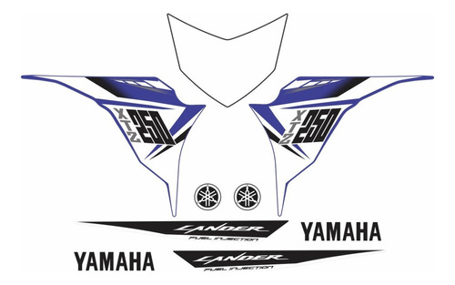 Kit Adesivos Moto Yamaha Lander 250 2015 Azul 10497