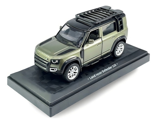 Miniatura Land Rover Defender 110 - Cca - Caixa De Acrílico Cor Land Rover Defender 110 - Verde