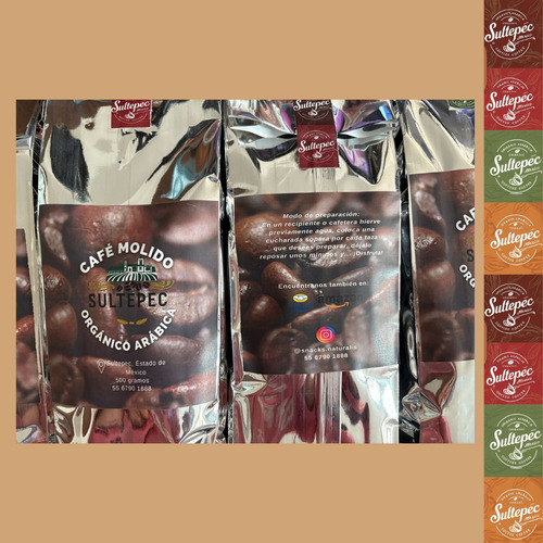 Café Molido Orgánico Sultepec Tostado Bolsa 500 Gramos