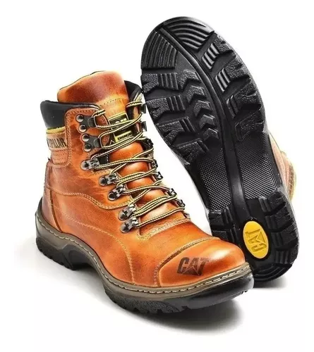 Bota Caterpillar Second Shift Masculina Marrom Claro Marrom