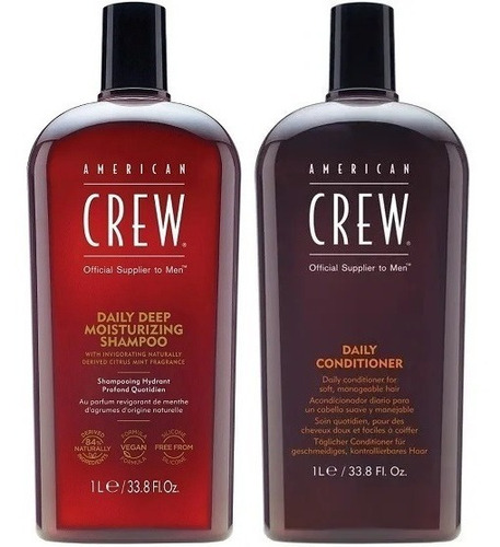 Shampoo 1000ml + Condition Para Cabello Seco American Crew