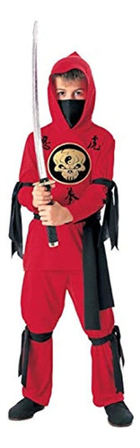 Disfraz De Ninja Rojo Para Niños  Talla S