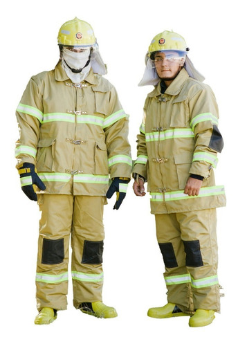 Trajes De Bombero Nfpa  Completo Tela Nomex Refuerzos Negros