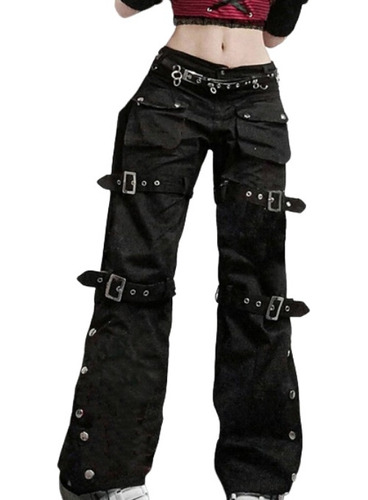 Pantalones Vaqueros Holgados Estilo Punk Gótico Para Mujer