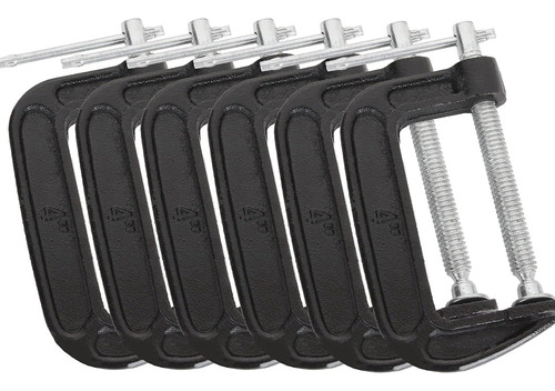 6 Pcs C-clamps Abrazadera C De Acero Resistente De 4 Pulgada