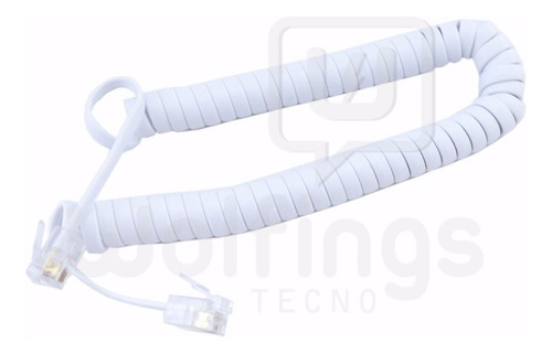 Pack X 10 Cable De Telefono 2 Metros Rulo Rj9 Blanco Negro