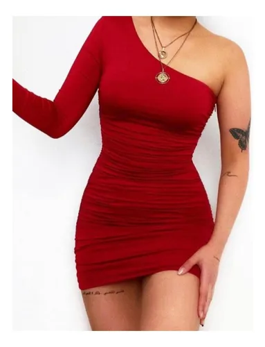 Vestido nesgado store curto