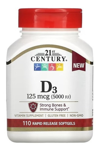 21st Century I Vitamin D3 I 125mcg (5000iu) I 110 Softgels