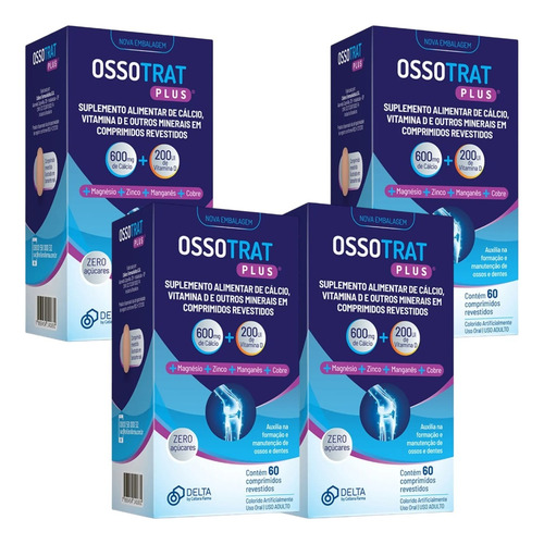 Kit Ossotrat Plus Com 4 Caixas De 60 Comprimidos Cada