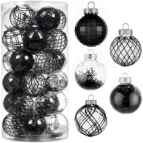 Esferas Negras Para Arbol De Navidad Tamaño 2.36 Inch 30 Pc