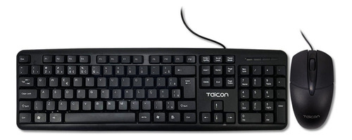 Teclado E Mouse Com Fio Usb Cor do teclado Preto