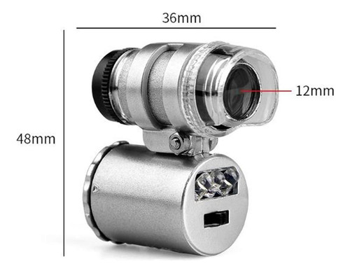 2pcs 60x Lupa Miscroscopio Joyería Lupa Con Luz Uv Y