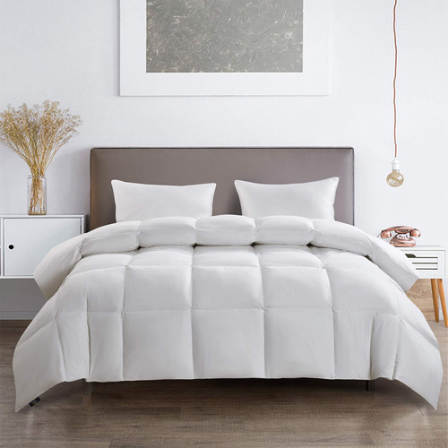 Serta White Goose Feather Down Comforter Twin Size All
